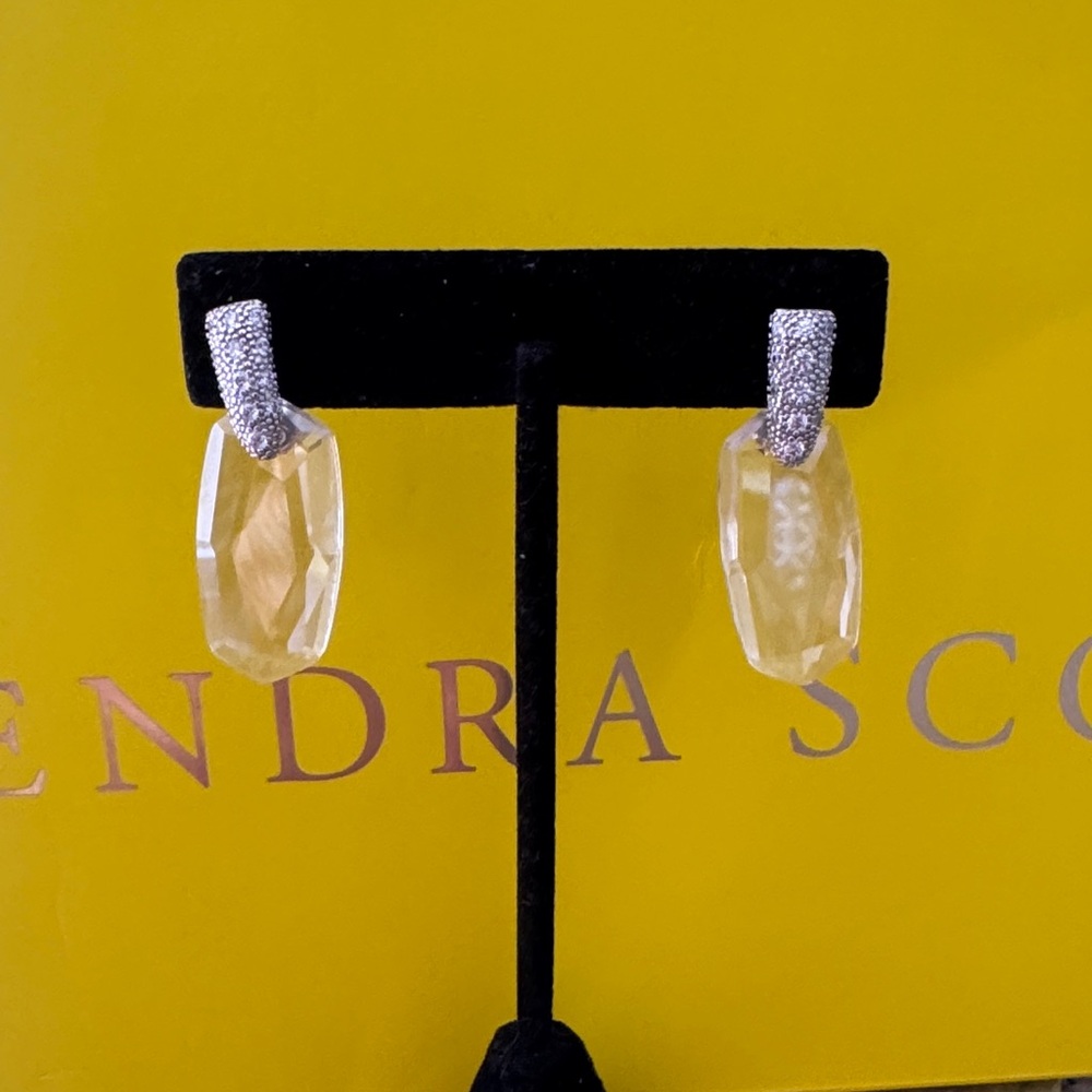 Kendra Scott Silver and Crystal  Earrings  new without tags